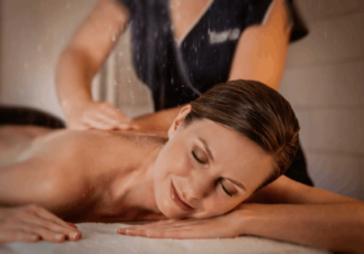 Physiotherapy massage under marine rain